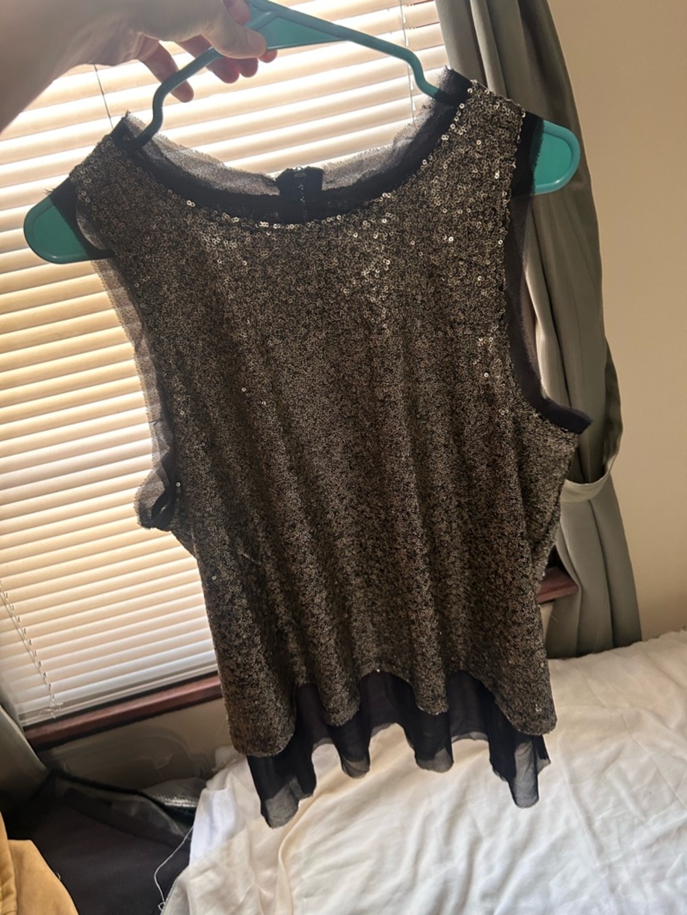 Xhiltration Sequined Womens Tank Top Indie Sleeze Y2K Vintage Grunge Alt EUC XXL